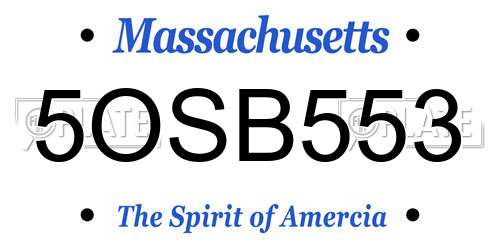 5OSB553 Massachusetts License Plate