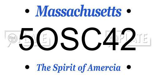 5OSC42 Massachusetts License Plate