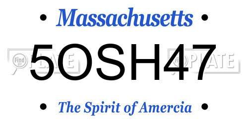 5OSH47 Massachusetts License Plate