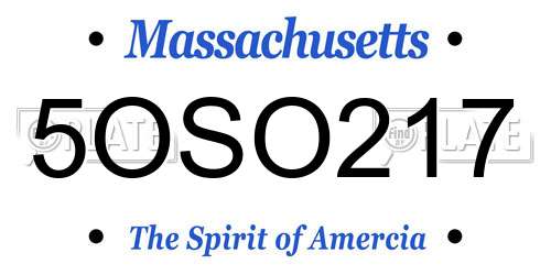 5OSO217 Massachusetts License Plate