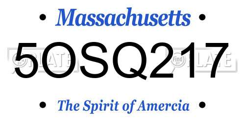 5OSQ217 Massachusetts License Plate