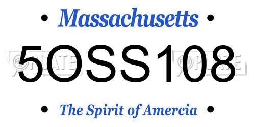 5OSS108 Massachusetts License Plate