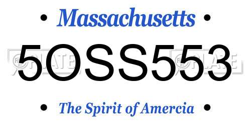 5OSS553 Massachusetts License Plate