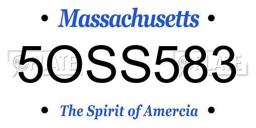5OSS583 Massachusetts License Plate