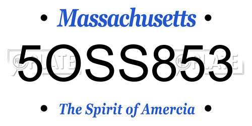 5OSS853 Massachusetts License Plate