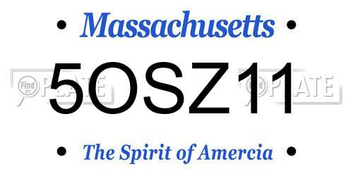 5OSZ11 Massachusetts License Plate