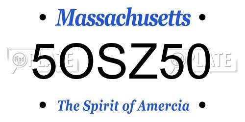 5OSZ50 Massachusetts License Plate
