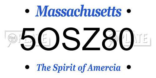 5OSZ80 Massachusetts License Plate