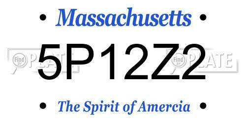 5P12Z2 Massachusetts License Plate