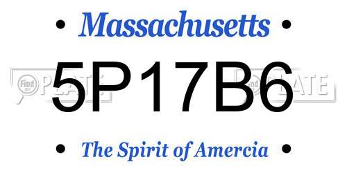 5P17B6 Massachusetts License Plate