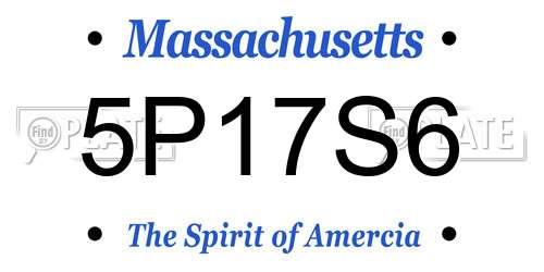 5P17S6 Massachusetts License Plate