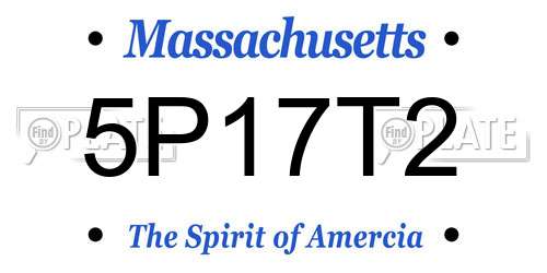 5P17T2 Massachusetts License Plate