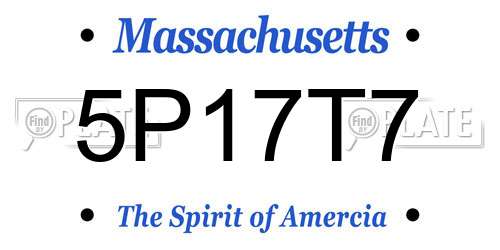 5P17T7 Massachusetts License Plate