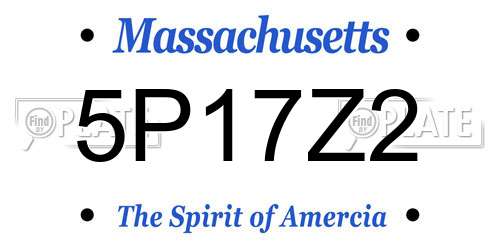 5P17Z2 Massachusetts License Plate