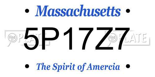 5P17Z7 Massachusetts License Plate