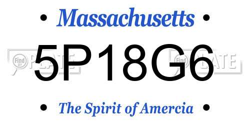 5P18G6 Massachusetts License Plate