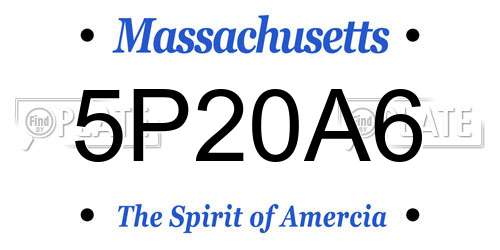 5P20A6 Massachusetts License Plate
