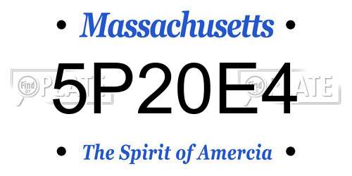 5P20E4 Massachusetts License Plate
