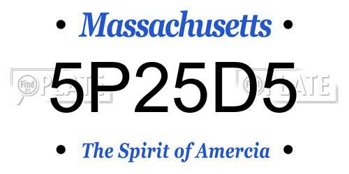 5P25D5 Massachusetts License Plate