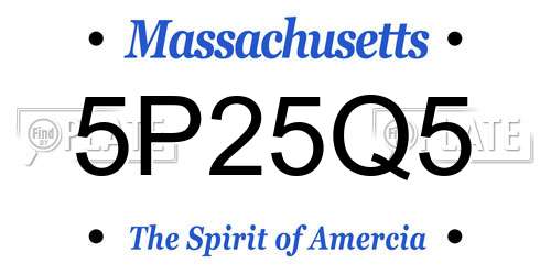 5P25Q5 Massachusetts License Plate