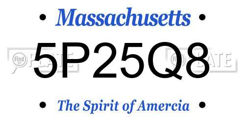 5P25Q8 Massachusetts License Plate