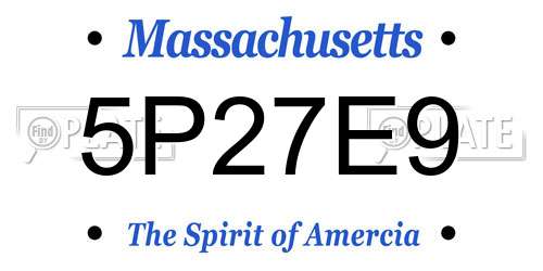 5P27E9 Massachusetts License Plate