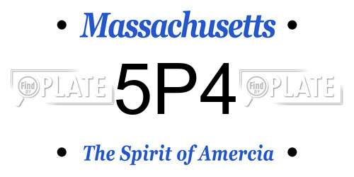 5P4 Massachusetts License Plate