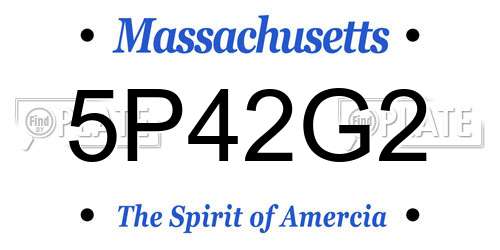 5P42G2 Massachusetts License Plate