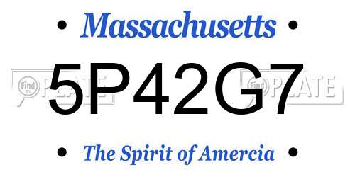 5P42G7 Massachusetts License Plate