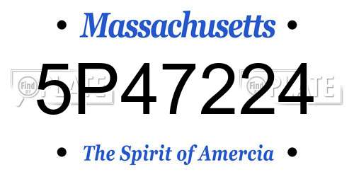 5P47224 Massachusetts License Plate