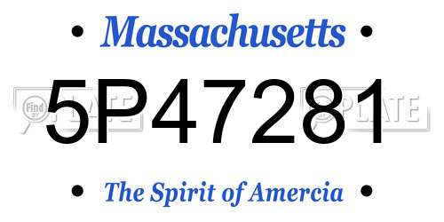 5P47281 Massachusetts License Plate