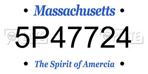 5P47724 Massachusetts License Plate