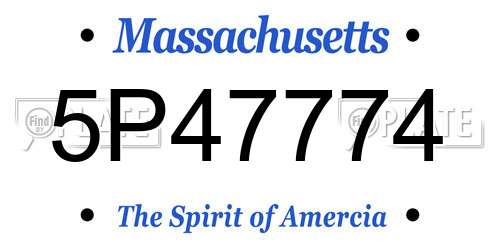 5P47774 Massachusetts License Plate