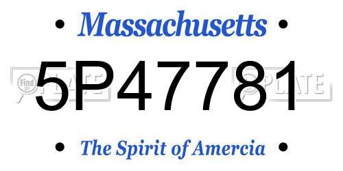 5P47781 Massachusetts License Plate