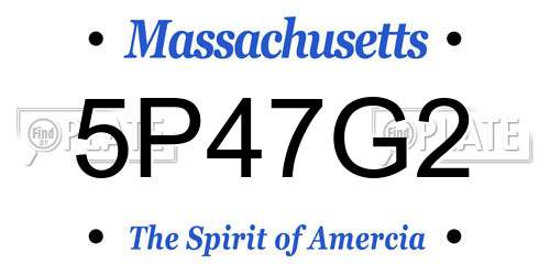 5P47G2 Massachusetts License Plate