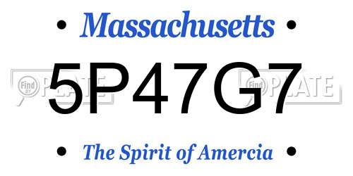 5P47G7 Massachusetts License Plate