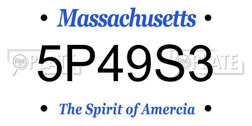 5P49S3 Massachusetts License Plate