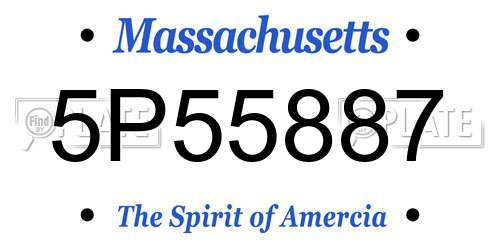 5P55887 Massachusetts License Plate