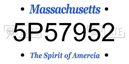 5P57952 Massachusetts License Plate