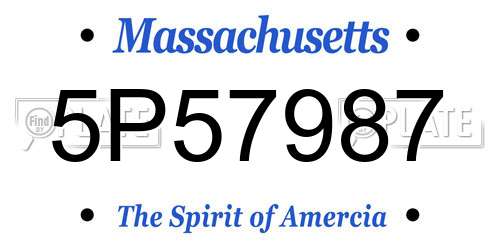 5P57987 Massachusetts License Plate