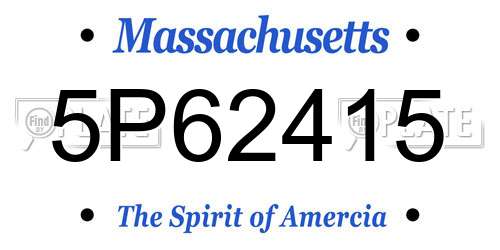 5P62415 Massachusetts License Plate