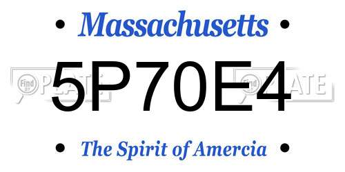 5P70E4 Massachusetts License Plate