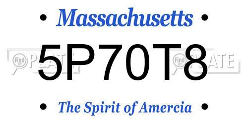 5P70T8 Massachusetts License Plate