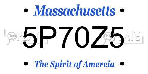 5P70Z5 Massachusetts License Plate