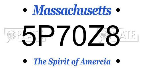 5P70Z8 Massachusetts License Plate
