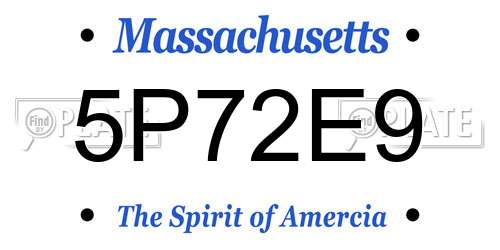 5P72E9 Massachusetts License Plate