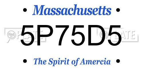 5P75D5 Massachusetts License Plate