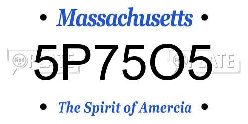 5P75O5 Massachusetts License Plate