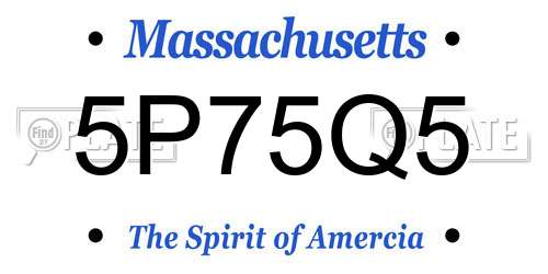 5P75Q5 Massachusetts License Plate