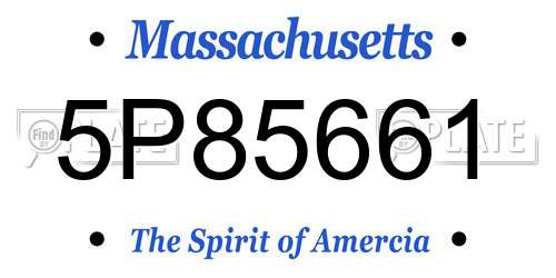 5P85661 Massachusetts License Plate